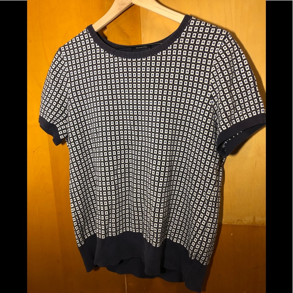 Lands End knit short sleeve sweater top large